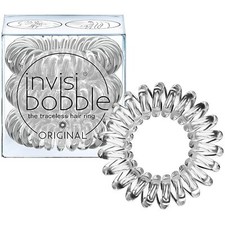 invisibobble Original Traceless Spiral Hair Ties - Crystal Clear Pack of 3 