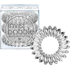 invisibobble Original Traceless Spiral Hair Ties  - Crystal Clear (Pack of 3)