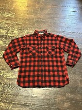 Vintage LL Bean Buffalo Plaid Wool Flannel Shirt Made in USA Men’s Size Medium
