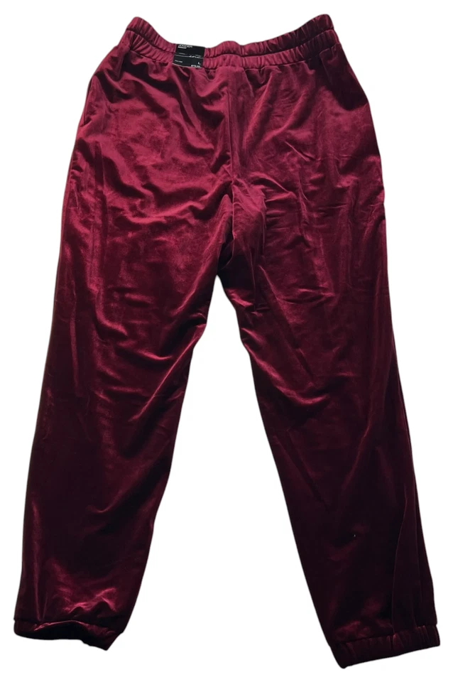 Pantalones Jogger International Concepts Para Mujer Talla Grande Borgoña Terciopelo Elastizados Nuevos con Etiquetas Foto 2 de 4