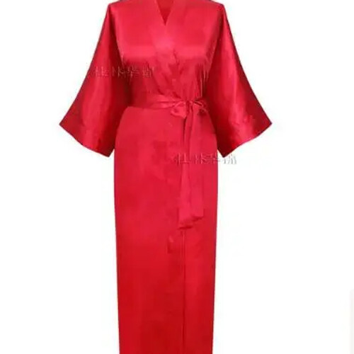 Women Silk Satin Long Wedding Bride Bridesmaid Robe Kimono Robe - Picture 12 of 70