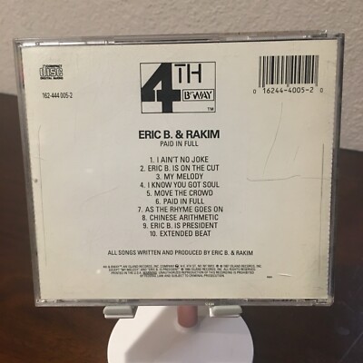 1987 Island Records Inc. Rap Artists ERIC B. & RAKIM, PAID IN FULL