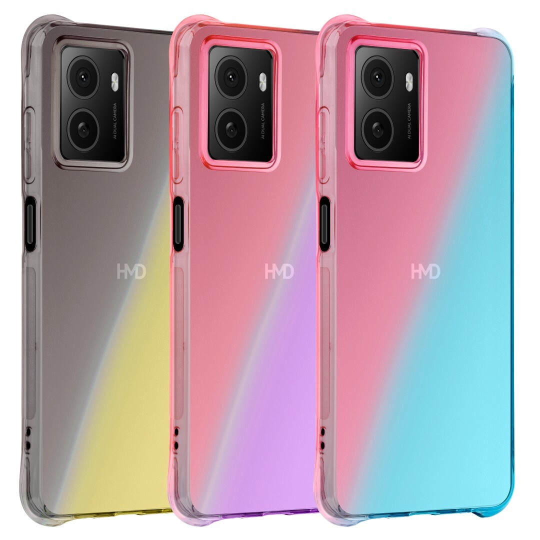 GIOPUEY Doorzichtige hoes compatibel met HMD Pulse Plus/HMD Pulse Pro, slanke TPU-hoes, luchtkussen [niet gemakkelijk geel] schokbestendig telefoonhoesje - transparant