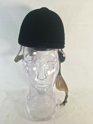 International Riding Helmet: black velvet, size small  display picture 3