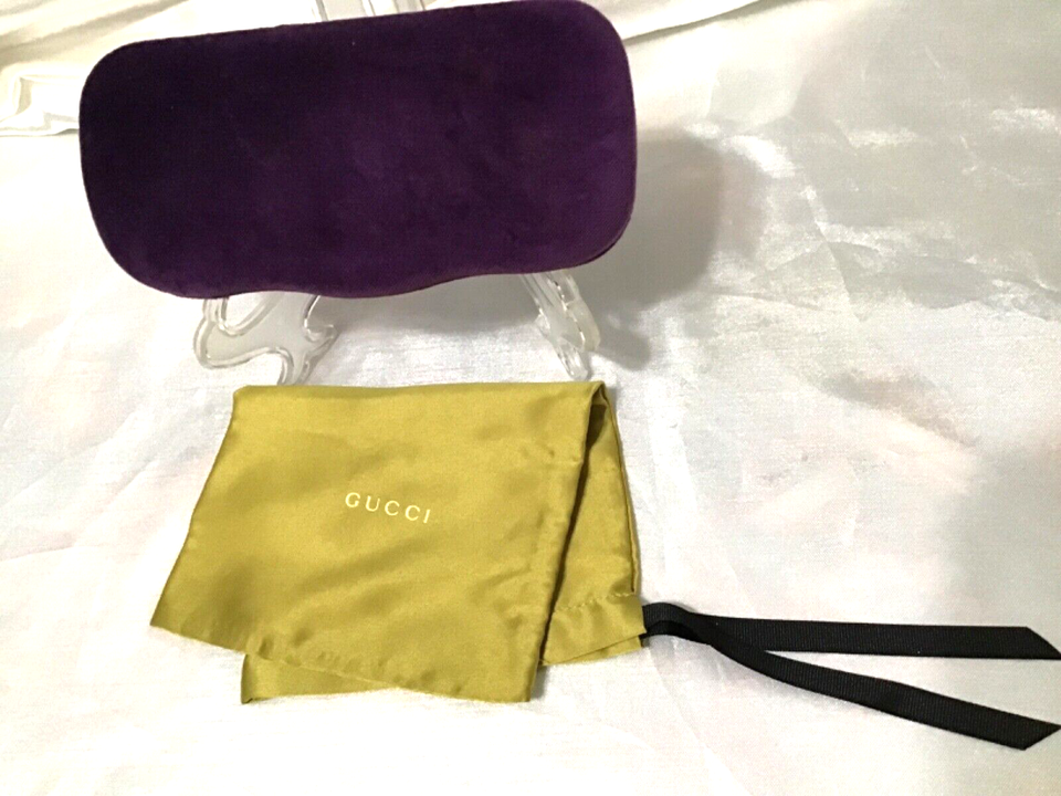 Gucci velvet purple sunglass eyeglass case with dust pouch/bag eBay