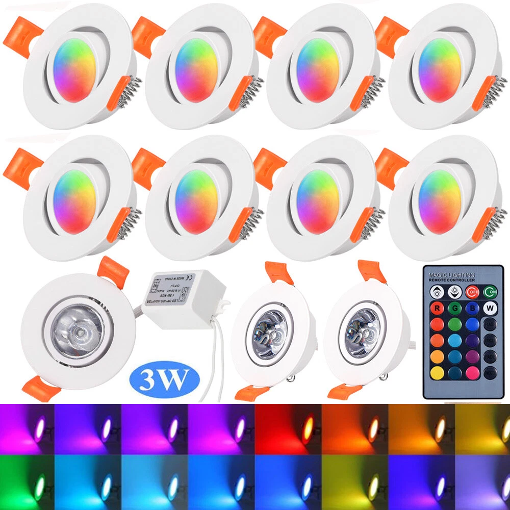 Colour Changing RGB Downlight Panel LED Recessed Ceiling Lights Remote Spot Lamp
