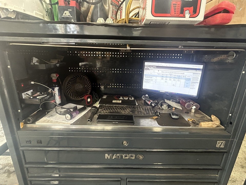 Matco tool box 4S with Top Box Hutch Like New Gray. Has Cover eBay