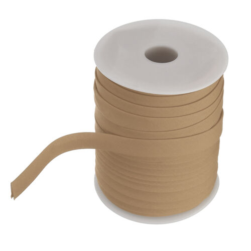 1/2 Inch Double Fold Bias Tape Polyester FOR SEWING Khaki 55 Yards DIY