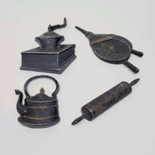 Vintage Sexton 4 PC. Farmhouse Kitchen Cast Iron Decor MCM 6"-8" Made In USA