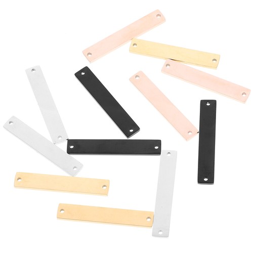 12 Pcs Stainless Steel Tag Metal Stamping Blank Charm Rectangle Blanks - Imagen 10 de 12