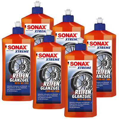6x Sonax Xtreme ReifenGlanzGel Reifenglanz 500ml Ultra Wet Look Nass-Optik