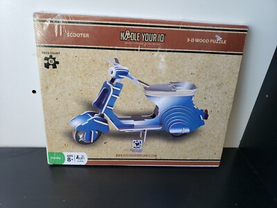 NOODLE YOUR IQ SCOOTER 3-D WOOD PUZZLE 3D Wooden Toy Model, Discovery Bay Games