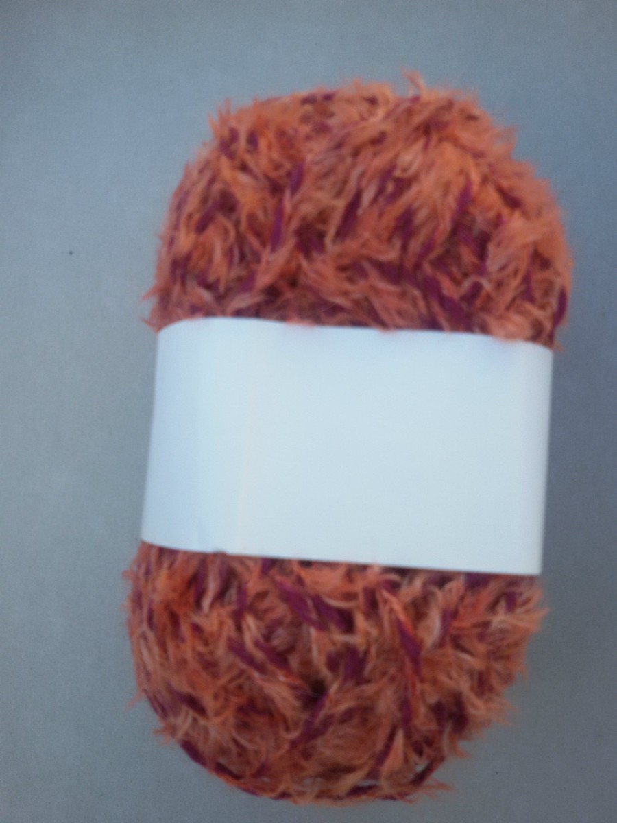 Lot De Pelotes De Laine Française Démarchées - 570g, Couleurs Orange/rouge, Aiguille N°5, Neuf