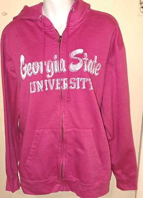 ''MV Sport'' Ladies Georgia State Pink Full Zip Hoodie. Size Large