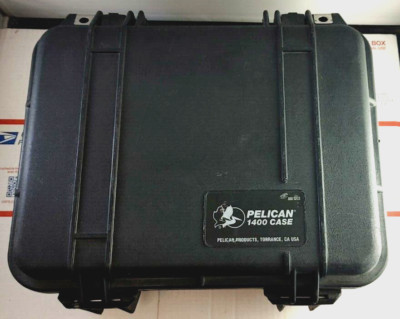 Pelican 1400 Hard Shell Case Box Black Used with Foam Watertight Seal USA Made