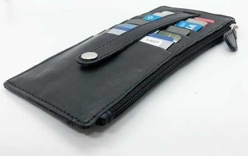 Genuine Leather Women's Credit Card Slide Stacker Long Wallet ID Zip Pocket - Picture 12 of 23