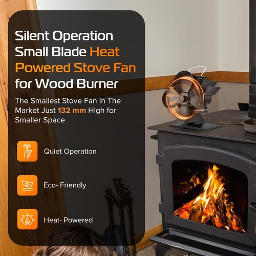 Stove Fan for Wood Burners & Multi Fuel Gas Stoves Small 4 Blade New For 2024 - Picture 2 of 8