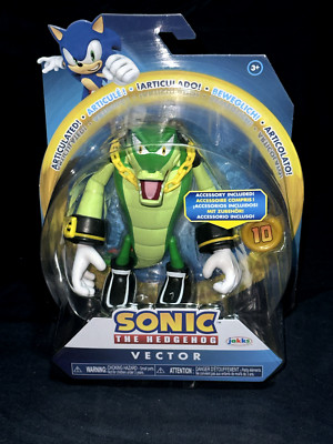 Sonic The Hedgehog Vector 4'' Action Figure Super Ring Jakks Pacific Toy 2024
