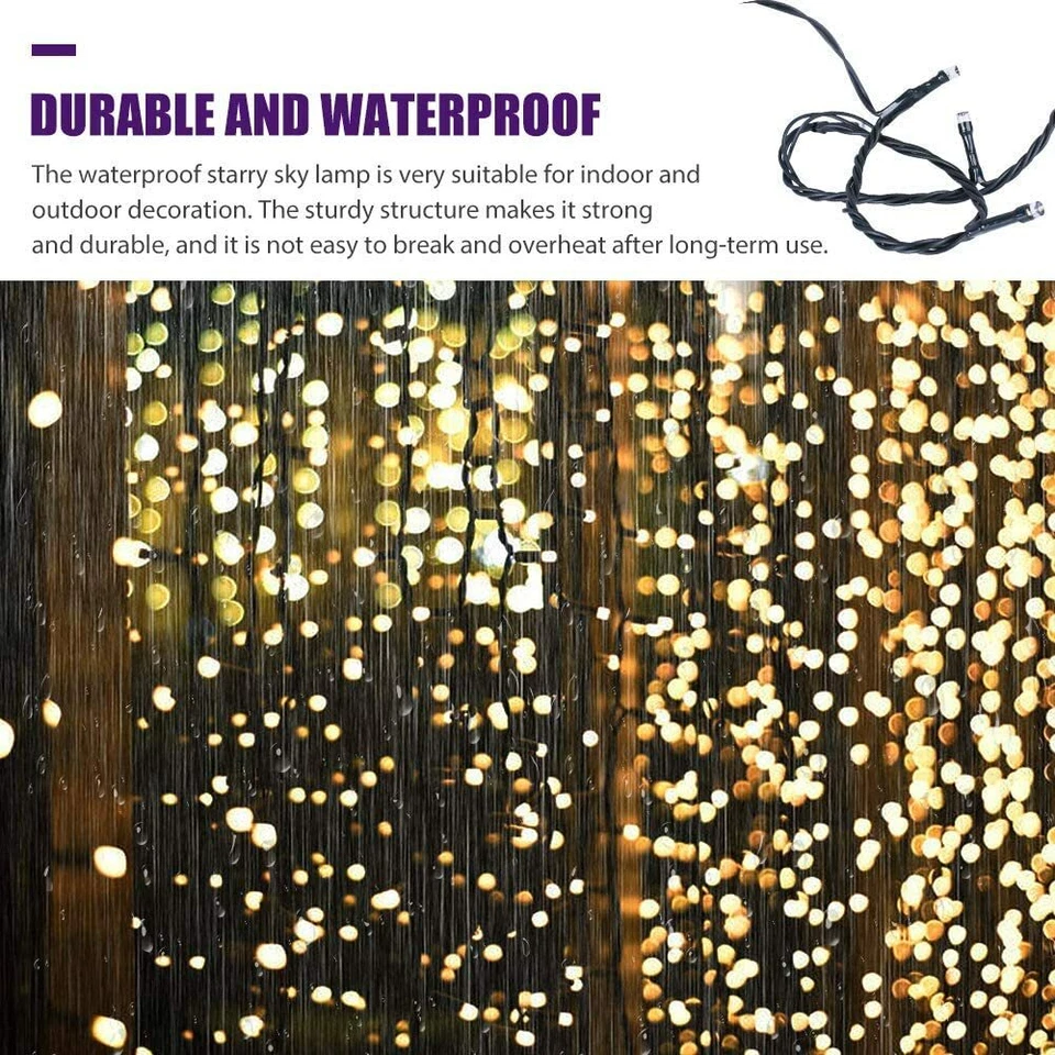 600 LED String Lights 210 Feet Fairy Lights 8 Modes Tree Decoration In/Outdoor - Image 4 of 4