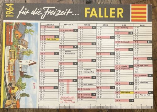 Faller Modellbau Kalender 1964 Faller Elektromodelle zauberhafte kleine Welt   å - Picture 1 of 2