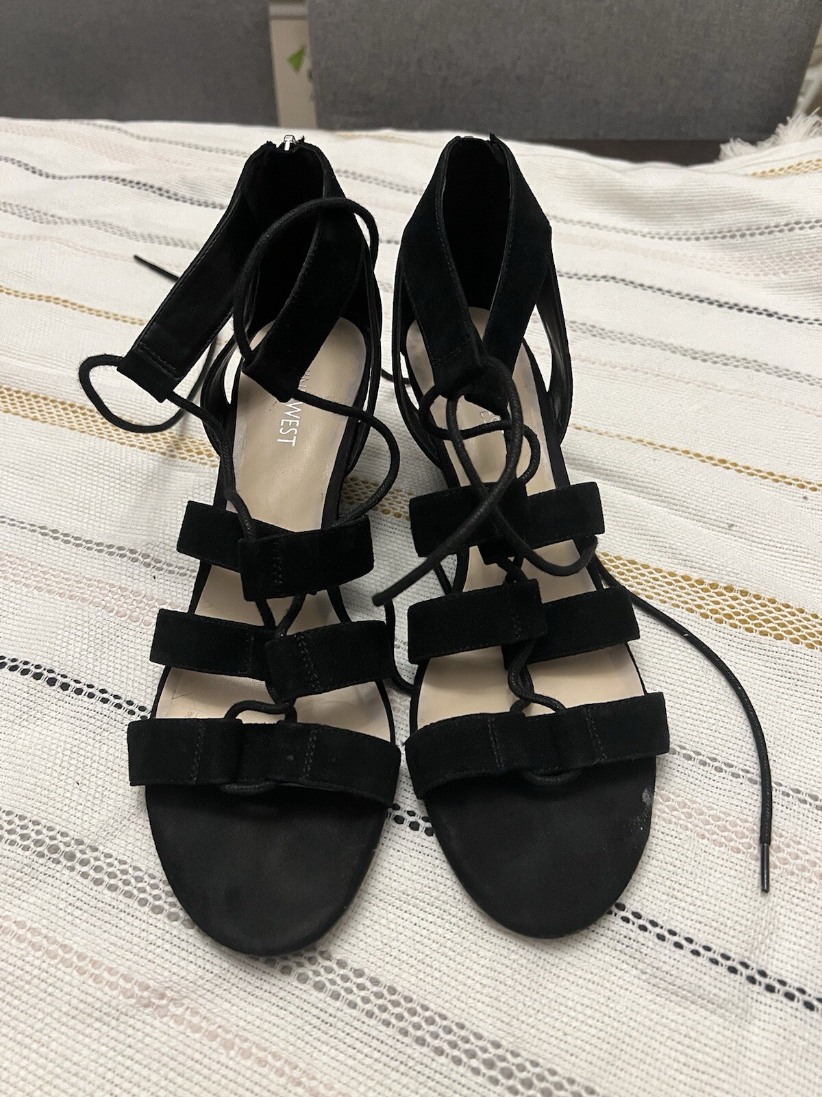 Nine West Laced Up Wedge Suede Shoe