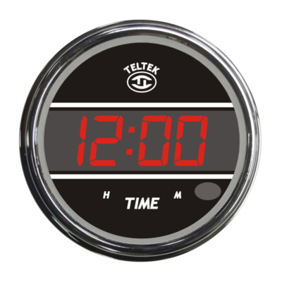 Clock Red TelTek Truck Gauge Peterbilt Freightliner International Mack