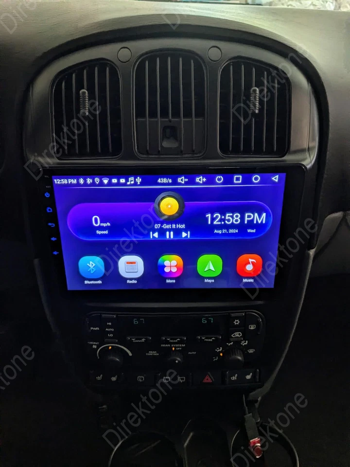 Radio de coche GPS estéreo 10" CarPlay para Dodge Grand Caravan 2001-2007 Android 13 Foto 2 de 4