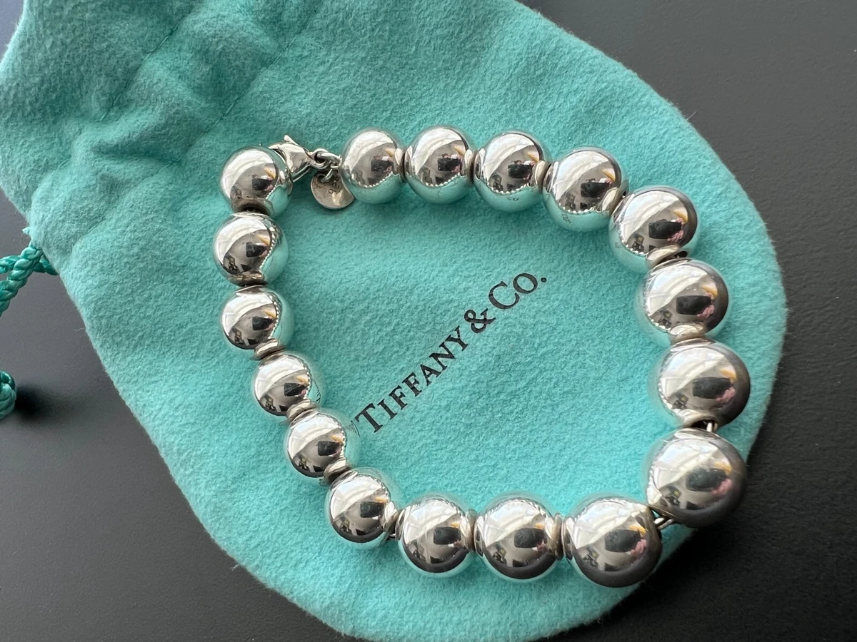 TIFFANY & CO. 10MM Sterling Silver Ball Bracelet - Ruby Lane