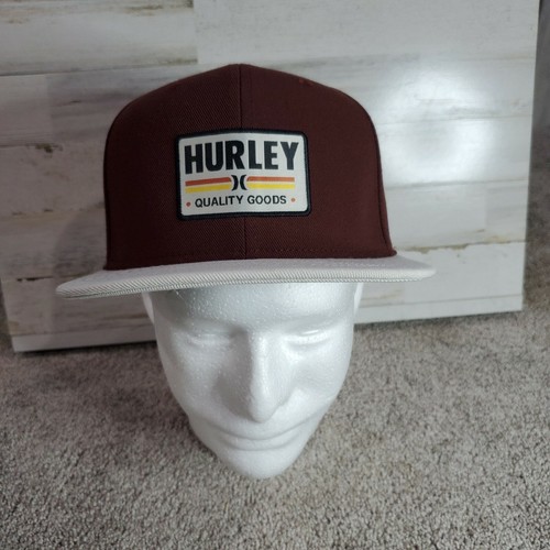 Hurley Hat Seaside Hat Flat Bill Snap Back Quality Goods Red / Maroon with Patch - Picture 3 of 12