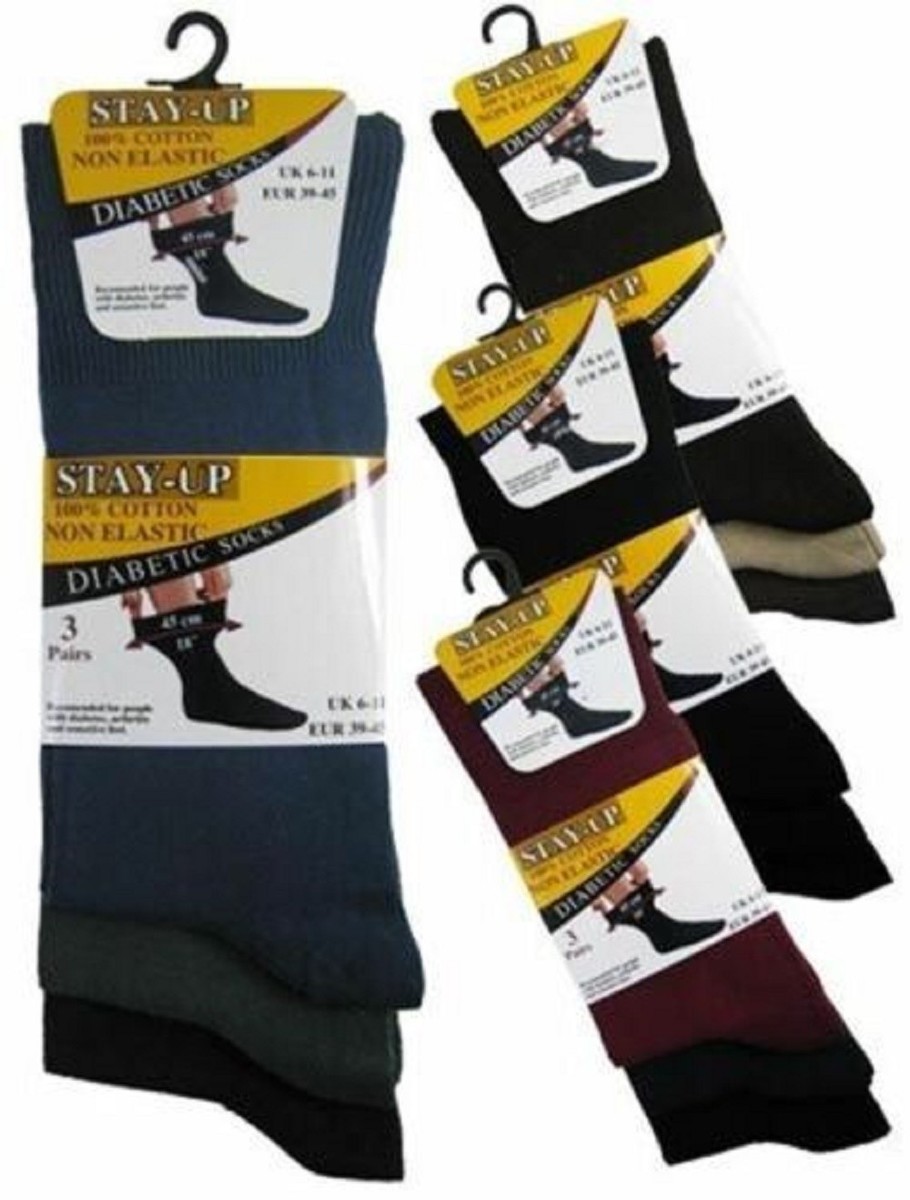 Calze Sanitarie Uomo 100% Caldo Cotone Corte Eleganti Senza Elastico