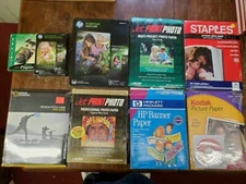 Lot of 9 Inkjet Photo Paper Packs Mixed Brands 5 Sealed 4 Open Partial