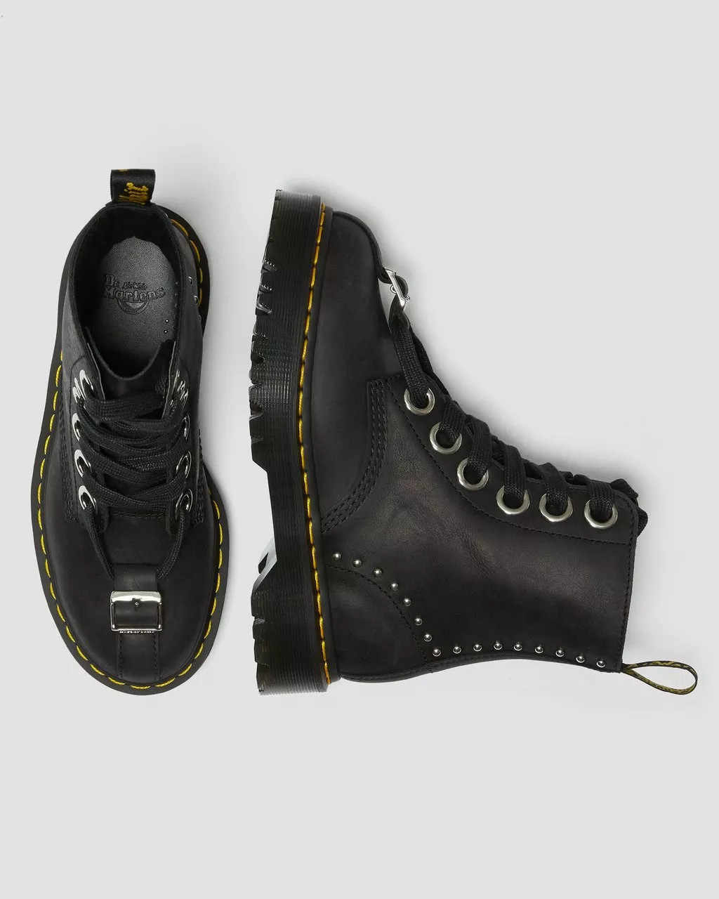 Dr. Martens Women's 1460 Gomez Studded BEX Black Moldova WP Leather US 7 RARE image 3