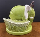 Vintage Royal Haeger Large Lime Green Elephant Planter, MCM, RARE