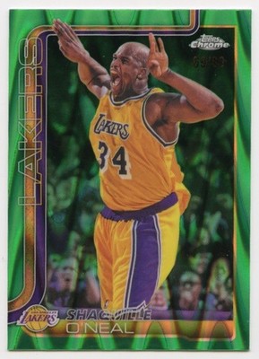 SHAQUILLE O'NEAL 2025-26 TOPPS CHROME UPDATE GREEN RAYWAVE REFRACTOR #/99 LAKERS
