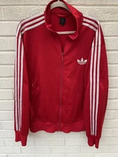 ADIDAS Jacket Mens Large Red Originals Track Firebird Trefoil SST Retro