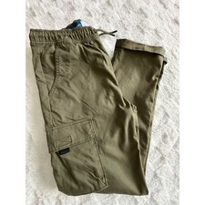 Old Navy Boys Tech Taper Quick Dry Cargo Pants Olive Green Size L 10-12 - EUC