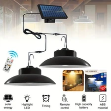 Solar Pendant Light Outdoor Indoor LED Solar Powered Motion Sensor Shed Light