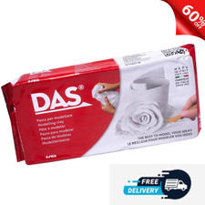 DAS Air Dry Modelling Clay 1kg White - Professional Self-Hardening Pottery Clay
