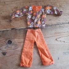 Vintage Barbie sindy size dollkin action girl shirt trousers 