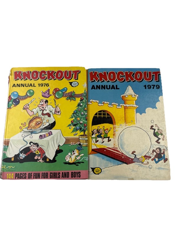 Knockout Annuals 1976 & 1979 Vintage Fleetway Comic Books Job Lot