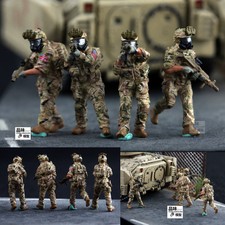 Homemade 1/72 Modern US Special Forces Chemical Defense 4-person Finished Model