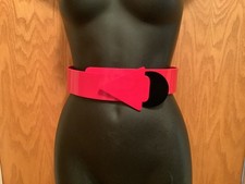 RETRO Vintage 80  s KASO RARE Lucite Acrylic Disco Black/White Plastic Belt