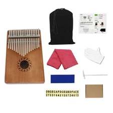 Portable Finger Piano Mahogany Instrument 17 Key Thumb Piano Musical Instruments