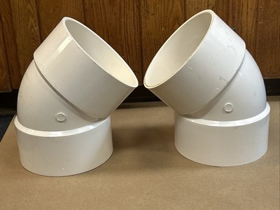 Two 8  45 Degree Bends IPS NSF-DWV PVC Schedule 40 Charlotte USA 8.63  Pipe Diam