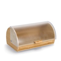Zeller 25364 Brotkasten Bambus Mit Kunststoffdeckel, Transparent, 39 X 25 X 1...