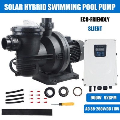 900W Solar Hybrid Swimming Pool Pump Kits with AC/DC Auto-switching Controller