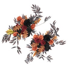2 St&uuml;ck 26" Hochzeitsbogen Blumen k&uuml;nstliche Seide f&uuml;r Blumen schwarz/rot-braun