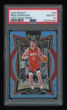 2024-25 Panini Select REED SHEPPARD 68 Concourse RC Light Blue Prizm /299 PSA 10