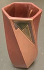 8" ROSEVILLE POTTERY FUTURA light & Dark Pink Hexagon Twist Vase $195