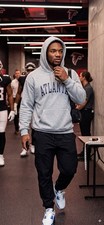 SHEIN XL Atlanta Hoodie Grey Blue Block Letter Arch Logo Pullover Unisex)